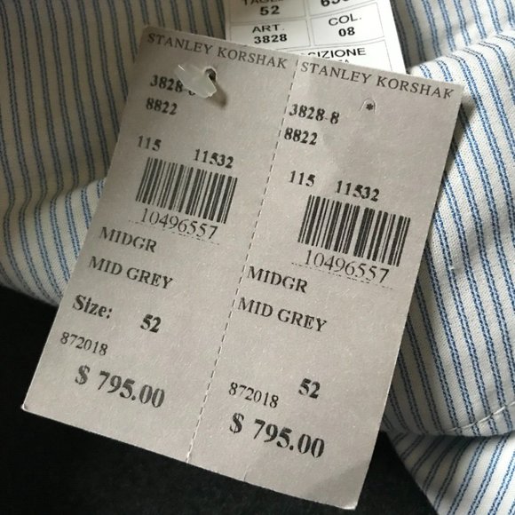 NWT Pescarolo Nerano M Pants Trousers Mens 54 36 Dark Gray Straight Leg 5 Pocket - Picture 8 of 14